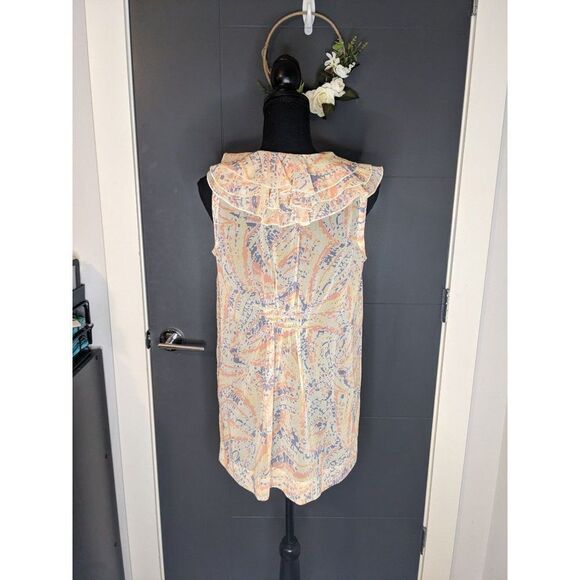 *3 for $12* Cabi Flashback Tunic Sheer Ruffle Collar Sleeveless Blouse -‎ Small - Picture 2 of 7